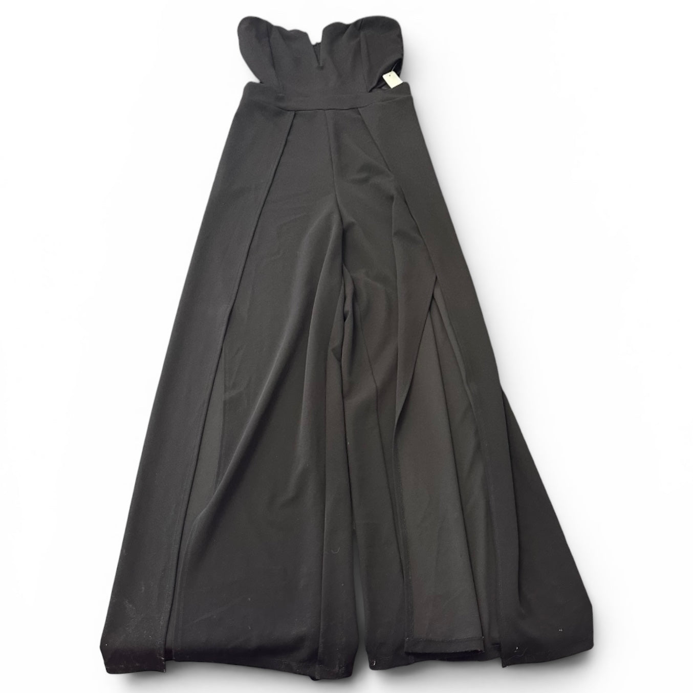 SYMPHONY BLACK STRAPLESS WIDE LEG CUTOUT JUMPSUIT 143 LARGE