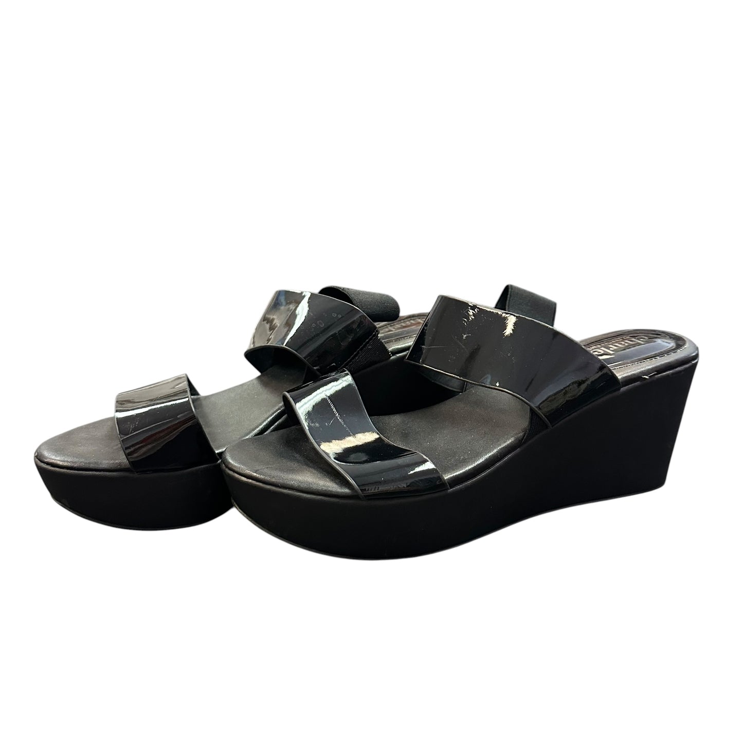 CHARLES BLACK PLATFORM SANDALS 169 SZ 7.5