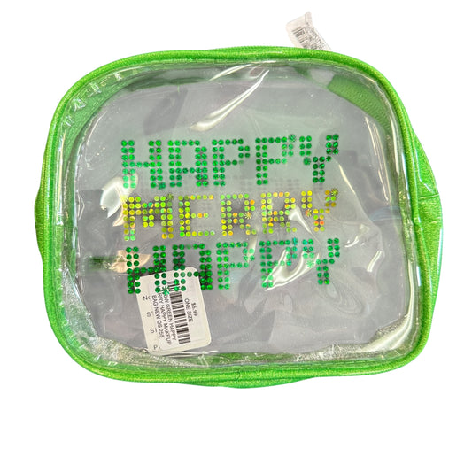 B&BW GREEN HAPPY MERRY HAPPY MAKEUP BAG NEW OS 258