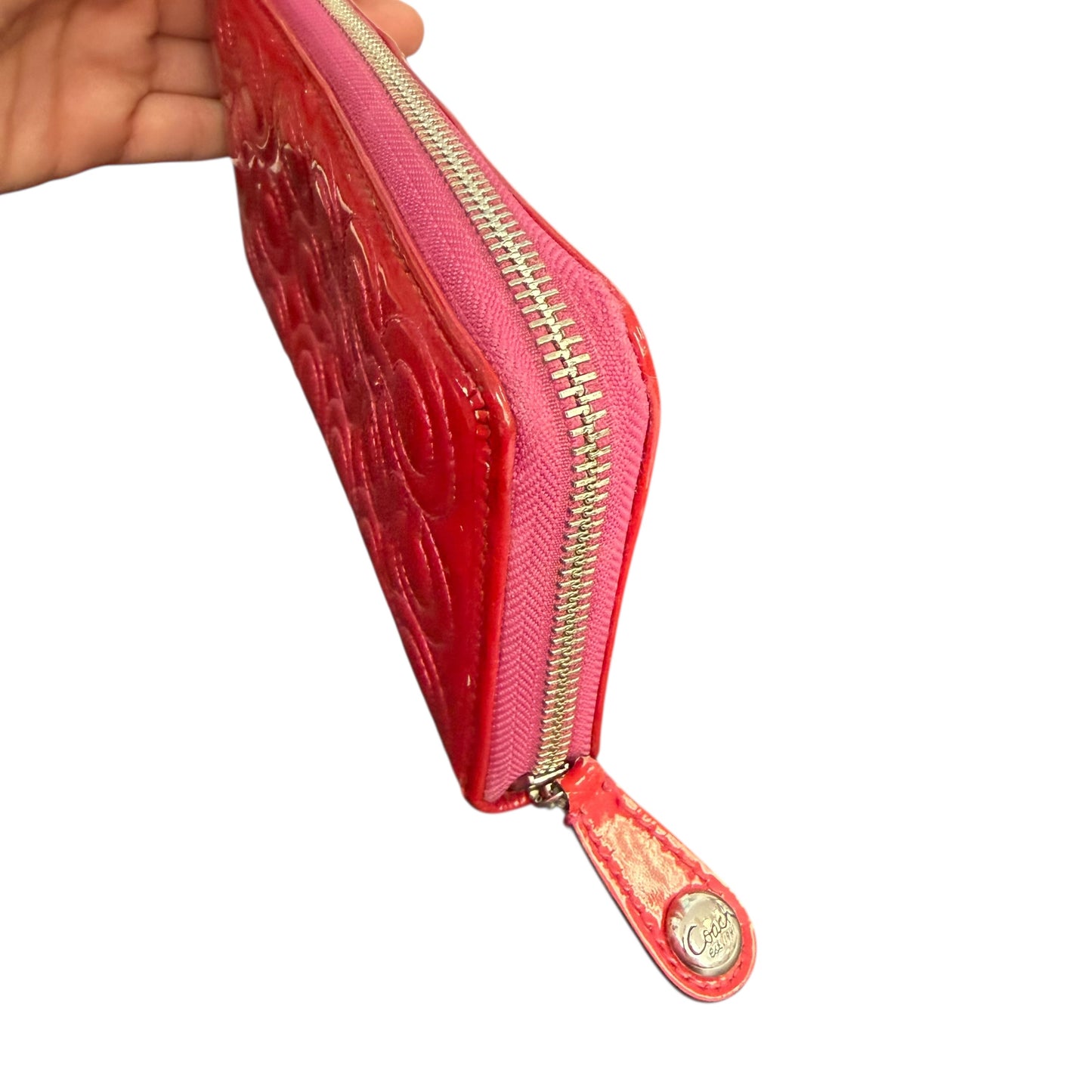 COACH RED PATENT LEATHER WALLET GRAMERCY COLLECTION LOGO C 258 OS