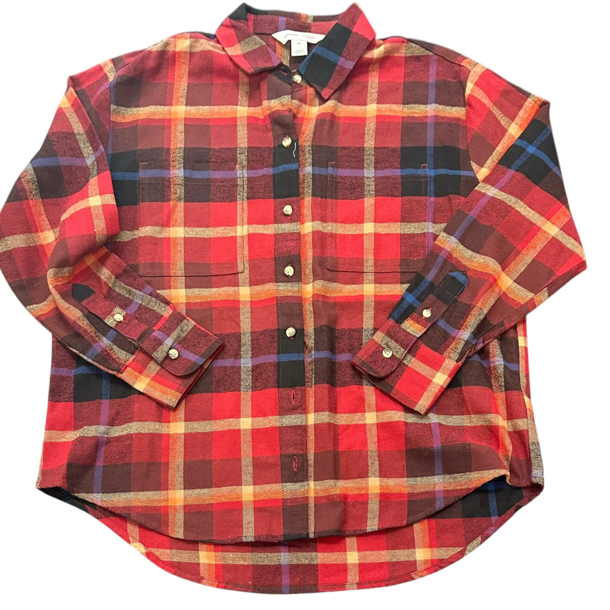 OLD NAVY THE BOYFRIEND SHIRT RED PLAID FLANNEL NWT 39 MEDIUM
