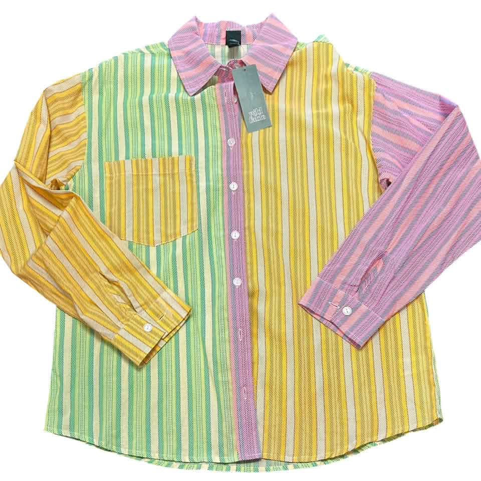 WILD FABLE COLORFUL BUTTON UP BLOUSE NWT 282 XS