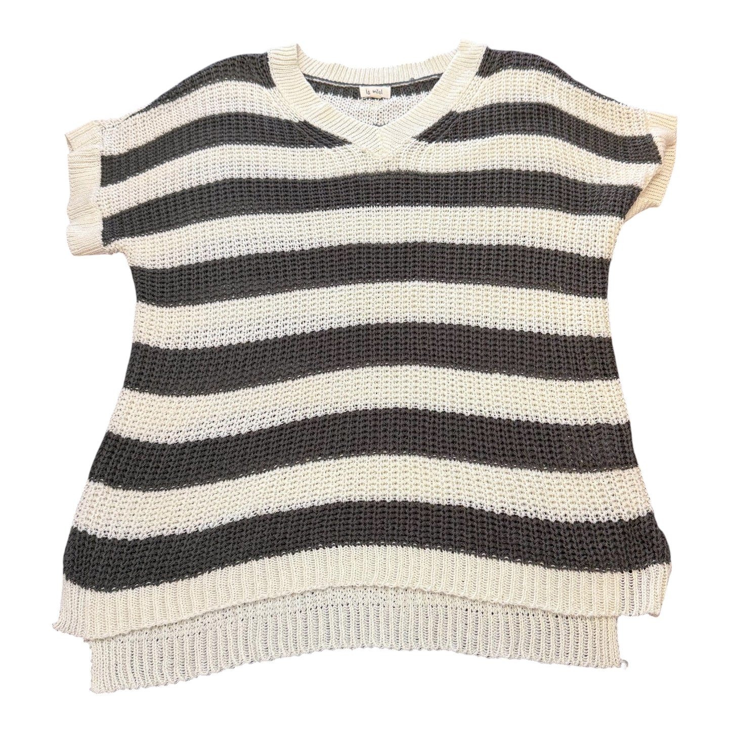 LA MIEL GRAY BEIGE KNIT SWEATER 100 SMALL