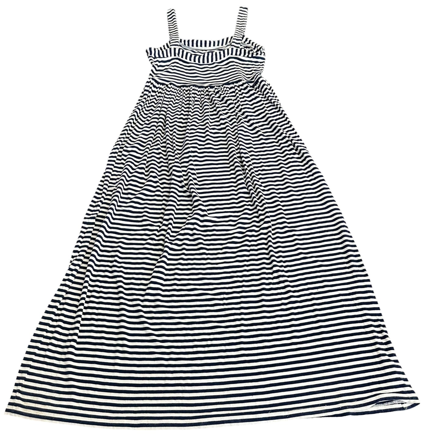 LOFT NAVY WHITE STRIPED SLEEVELESS MAXI DRESS MEDIUM PETITES