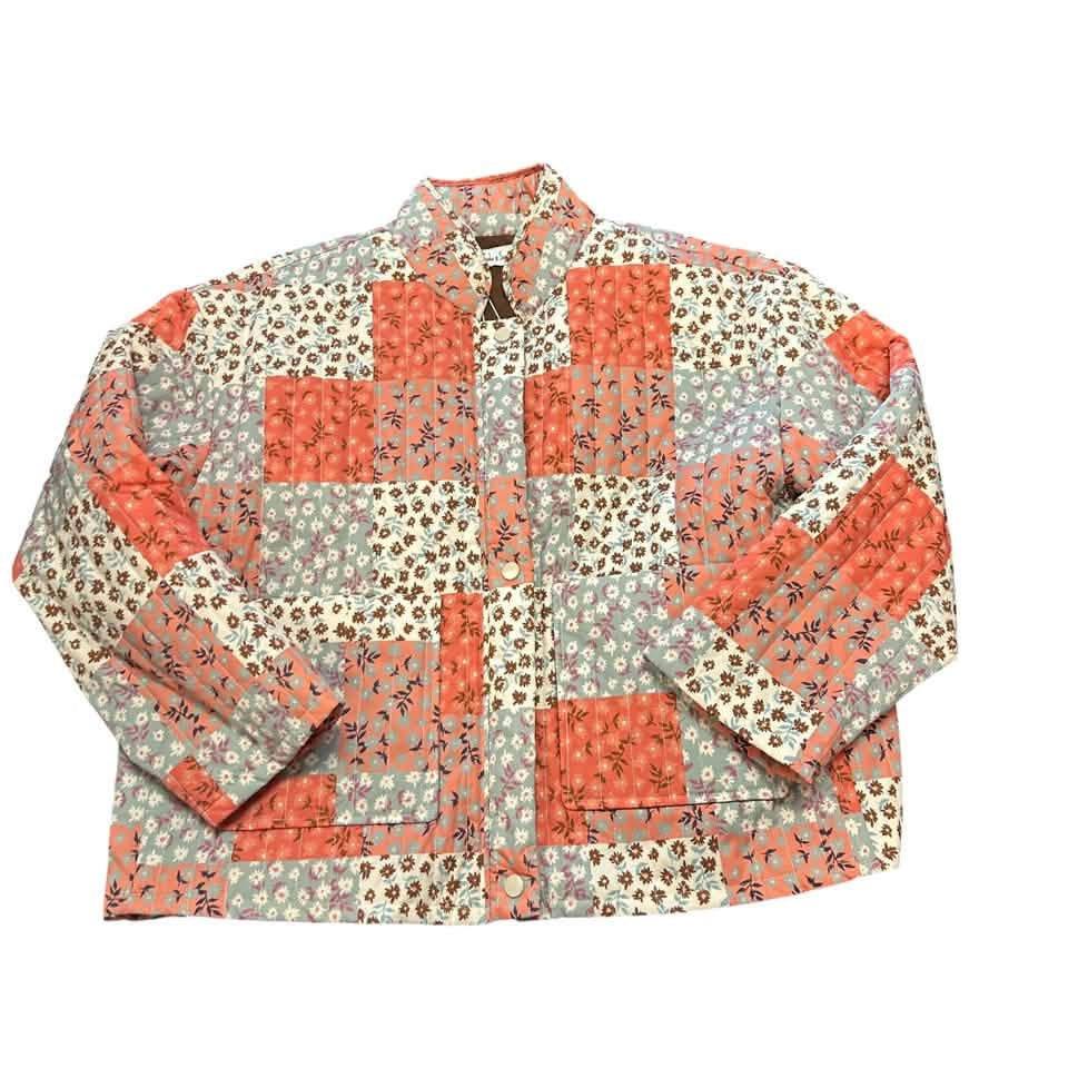 SADIE & SAGE QUILTED FLORAL PUFFER JACKET NWOT 288 SMALL