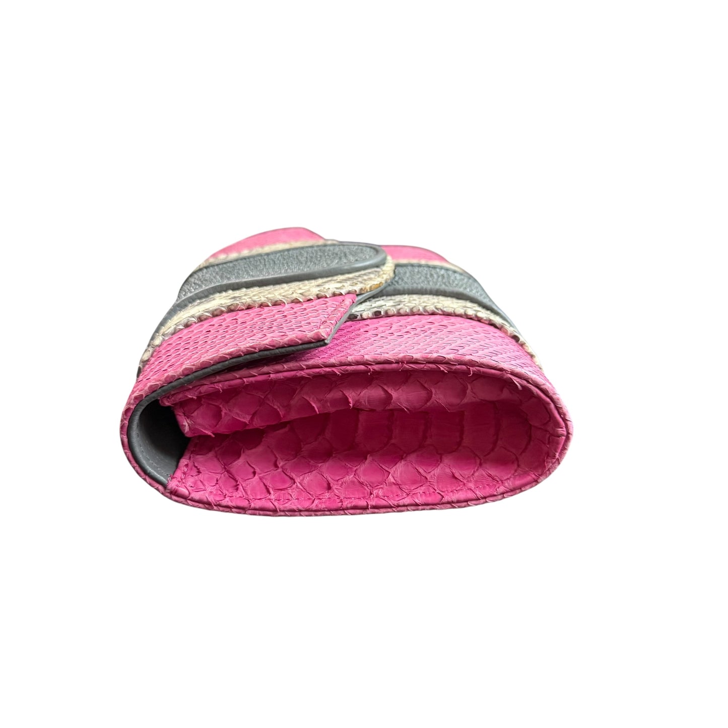 KHIRMA PYTHON CLUTCH CROSSBODY PINK BLACK 6