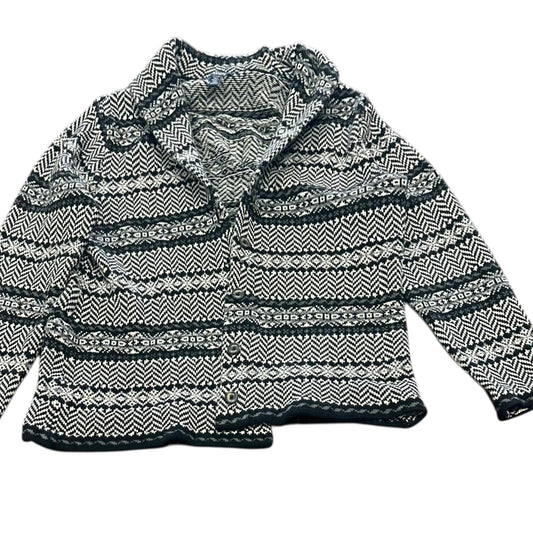 CHAPS BLACK WHITE KNIT CARDIGAN JACKET 32 XXL