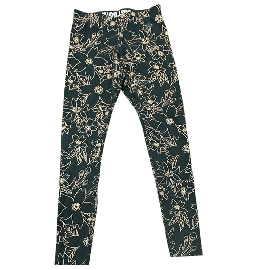 NIKE JUST DO IT BLACK TAN FLORAL LEGGINGS 100 MEDIUM