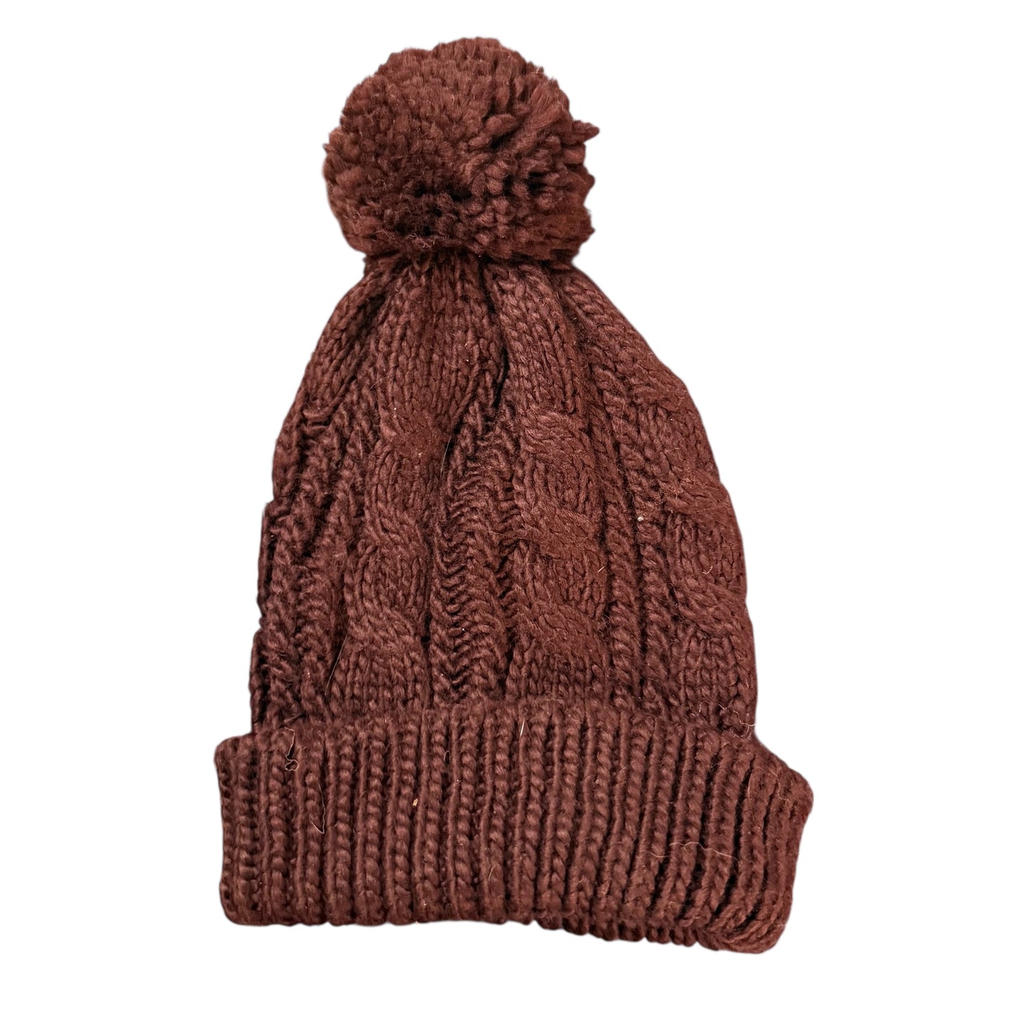 MAROON CABLE KNIT TOBOGGAN