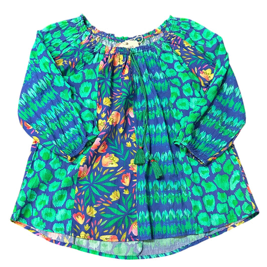 LULALIFE BLUE GREEN BLOUSE NWT 282 MEDIUM