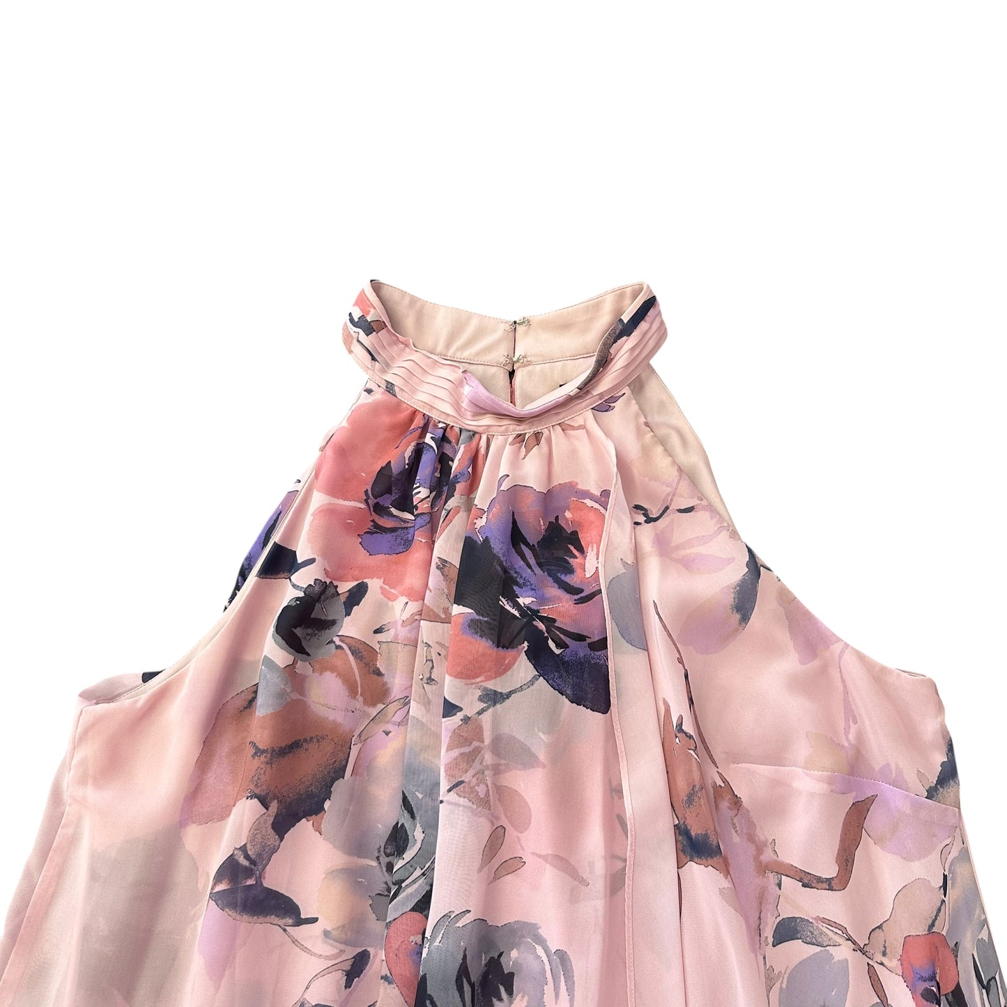IGNITE EVENINGS PINK FLORAL HIGH NECK DRESS 53 SZ 18W
