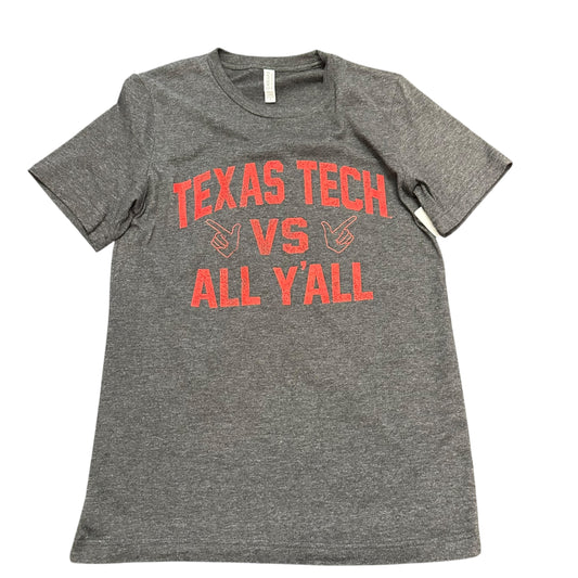 TEXAS TECH VS ALL YALL GRAY T-SHIRT 100 SMALL