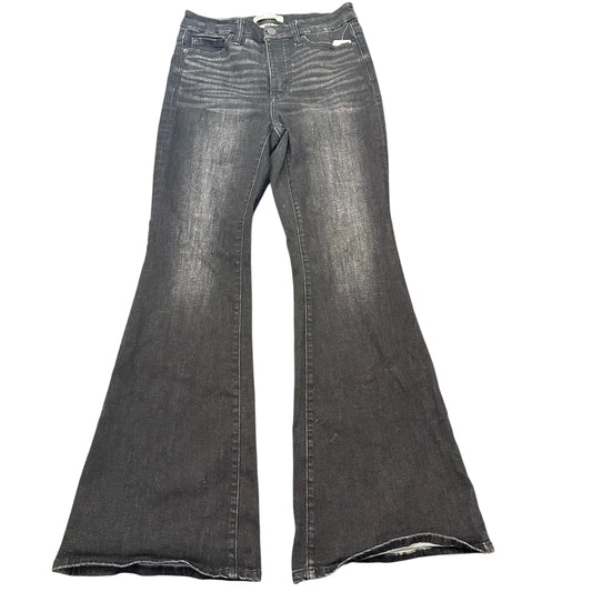 BKE PARKER BLACK DENIM JEANS UNIVERSAL FIT HIGH RISE FLARE 14 SZ 26 X 32