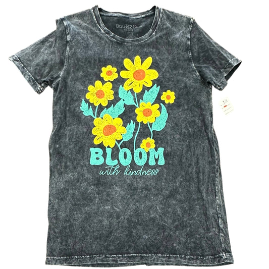 BLOOM WITH KINDNESS BLACK ACID WASH TSHIRT 39 MEDIUM