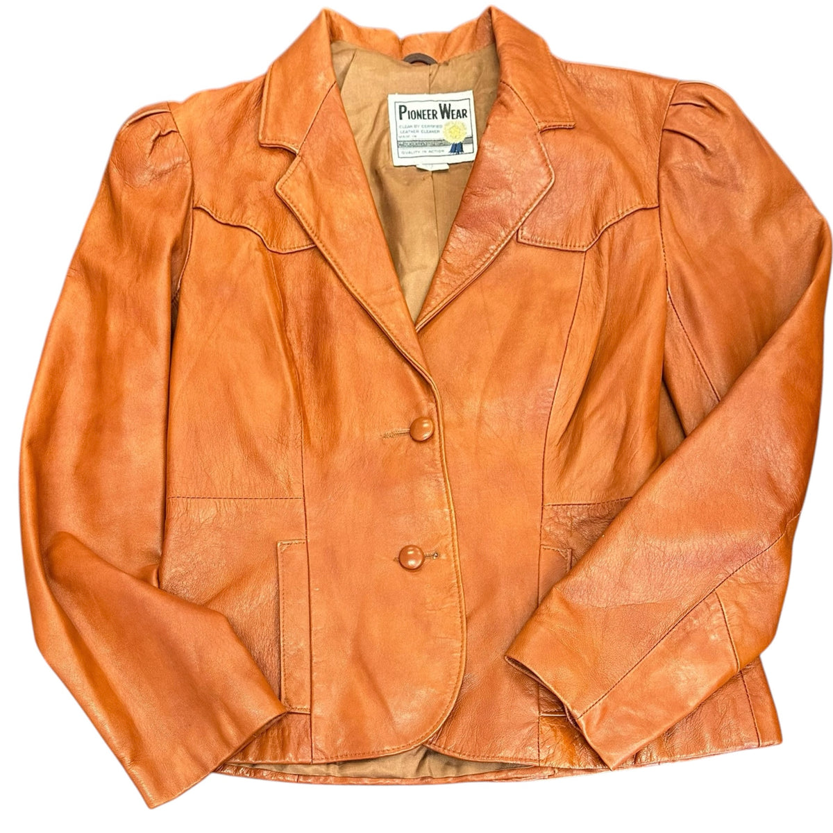 PIONEER WEAR BROWN LEATHER VINTAGE BLAZER 289 M/L