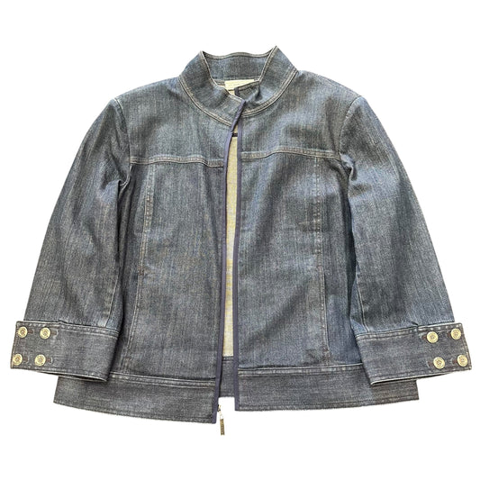 ST. JOHN DENIM ZIP UP BLAZER 100 XL