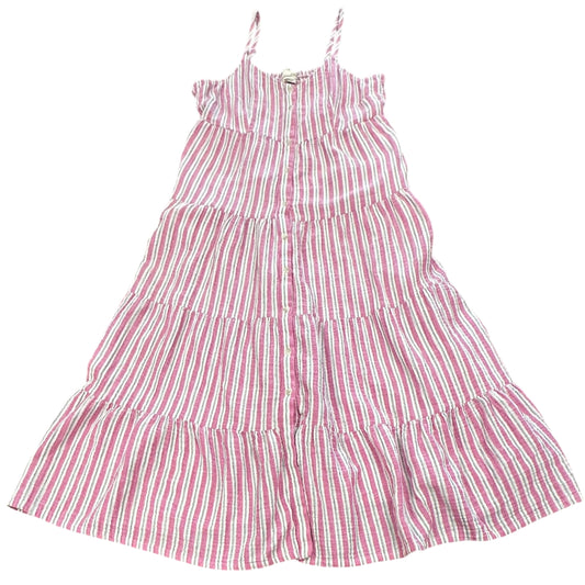 UNIVERSAL THREADS PINK WHITE STRIPED TIERED DRESS 100 LARGE