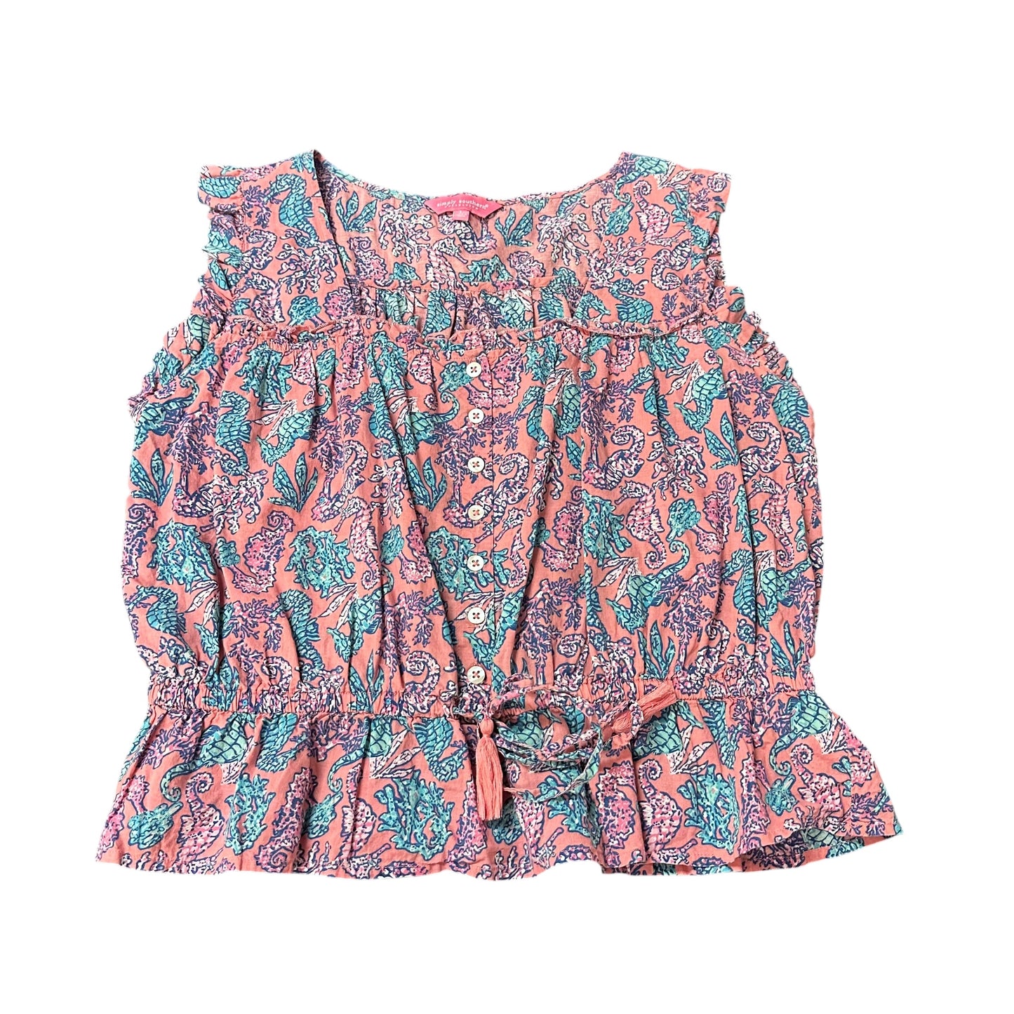 SOUTHERN COLLECTION PINK NAUTICAL BLOUSE 100 LARGE