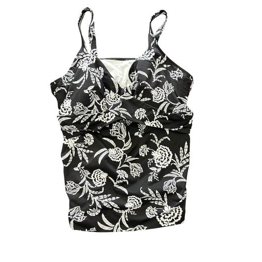 LANDS END BLACK WHITE TANKINI TOP 100 SZ 22W