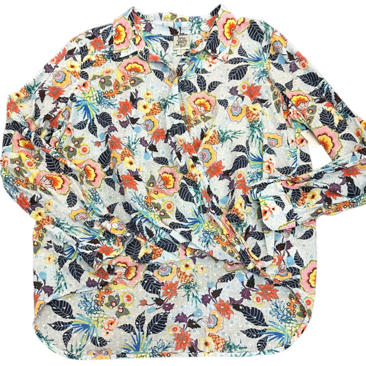 IVY JANE COLORFUL FLORAL POPOVER BLOUSE 298 LARGE