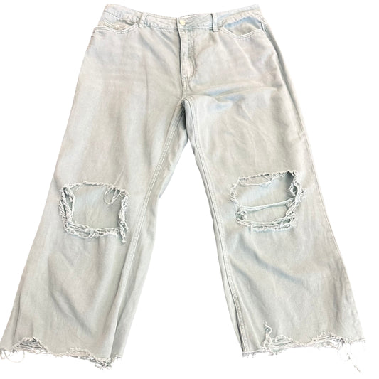 VERVET SAGE GREEN WIDE LEG JEANS 100 SZ 32