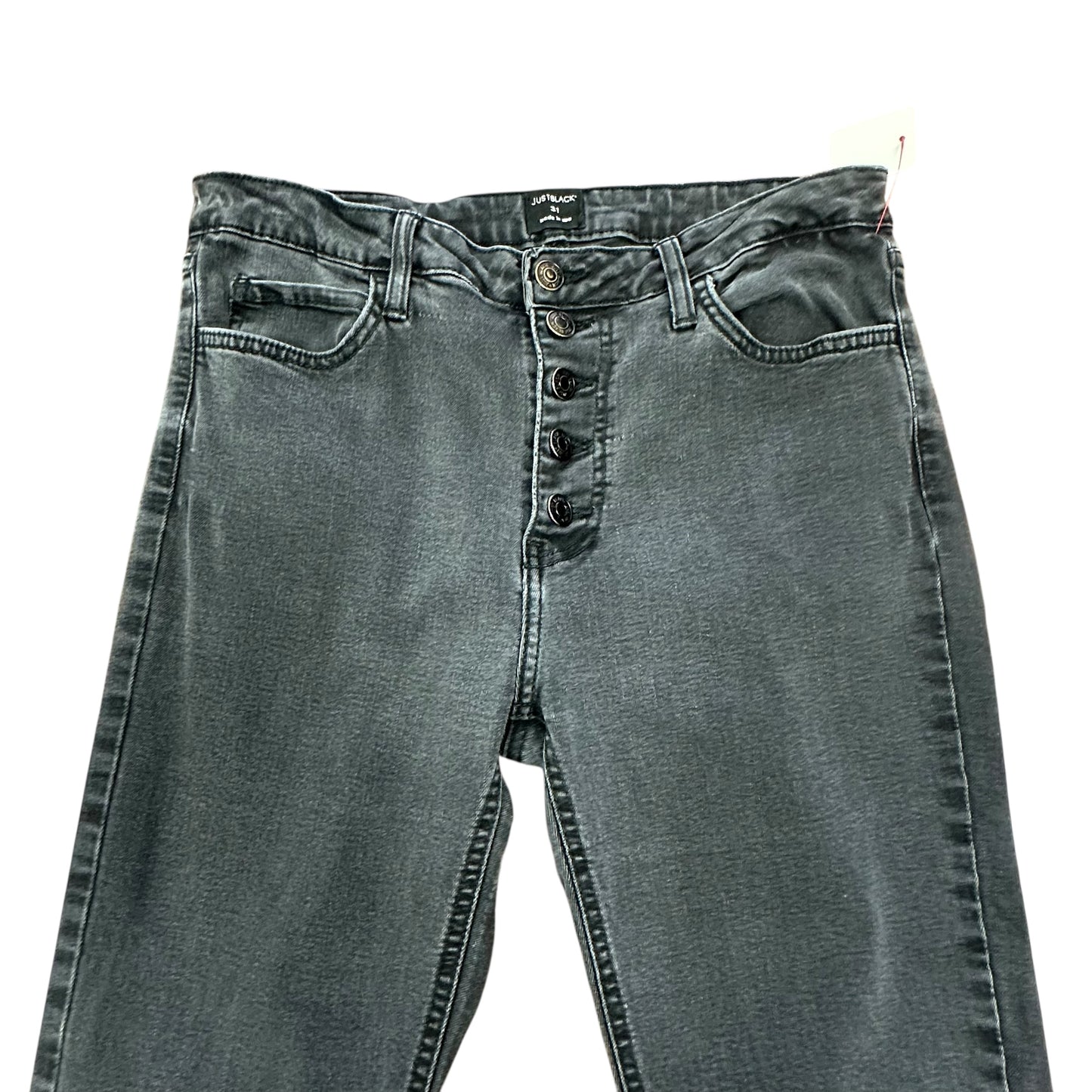 JUST BLACK BLACK SKINNY JEANS RAW HEM 206 SZ 31