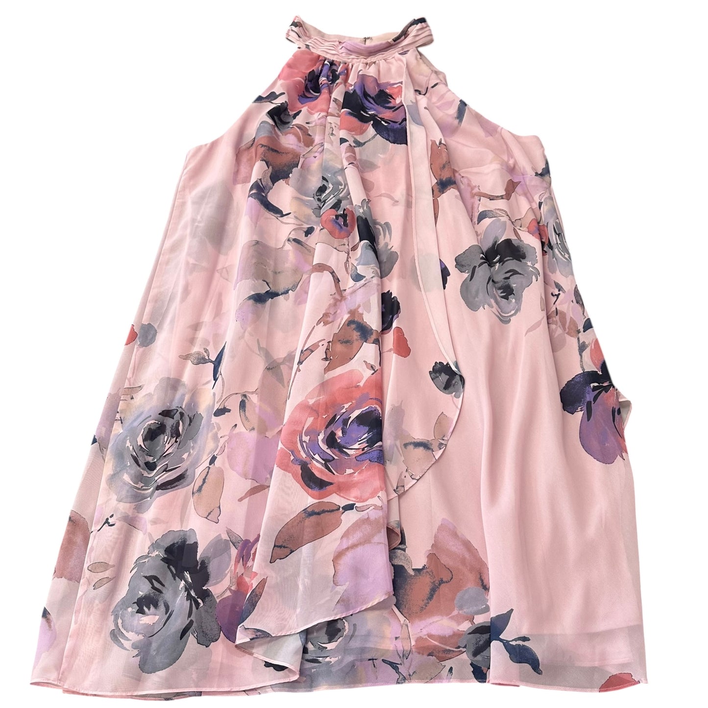 IGNITE EVENINGS PINK FLORAL HIGH NECK DRESS 53 SZ 18W