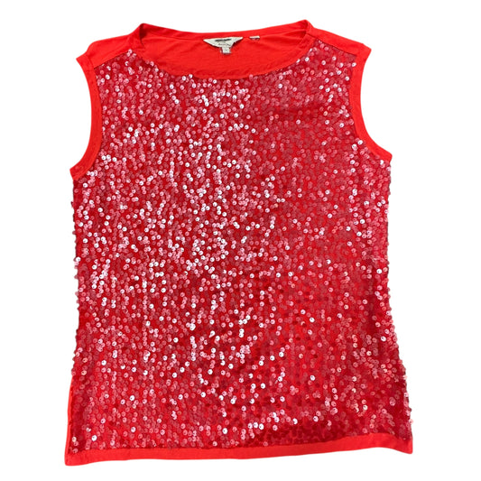 TED BAKER LONDON RED SEQUINS BLOUSE 100 MEDIUM