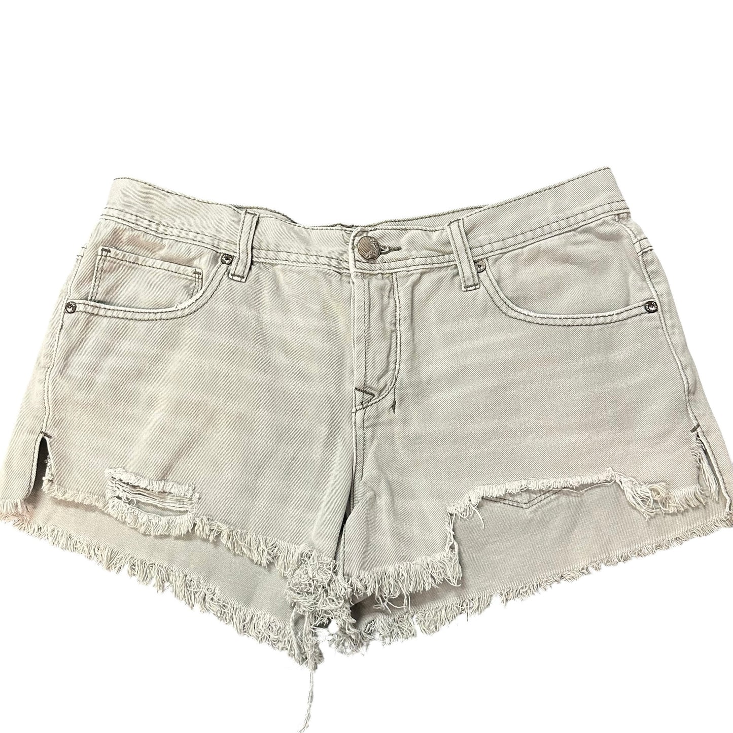 FREE PEOPLE GRAY DENIM CUT OFF SHORTS 233 SZ 29