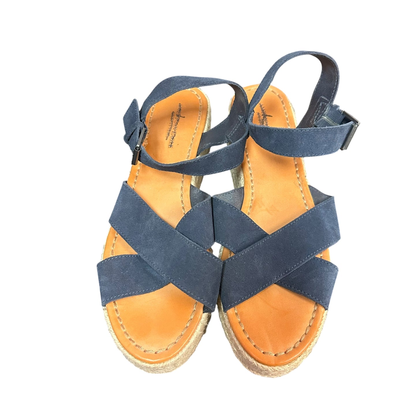 AMERICAN EAGLE NAVY PLATFORM ESPADRILLES 279 SZ 10