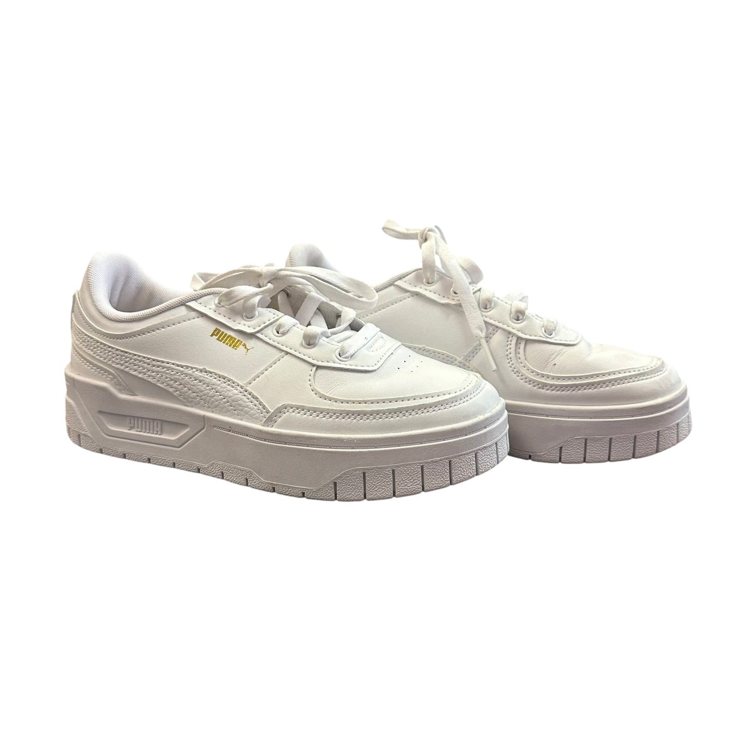 PUMA CALI DREAM LEATHER SNEAKERS MONOCHROME WHITE 122 SZ 7