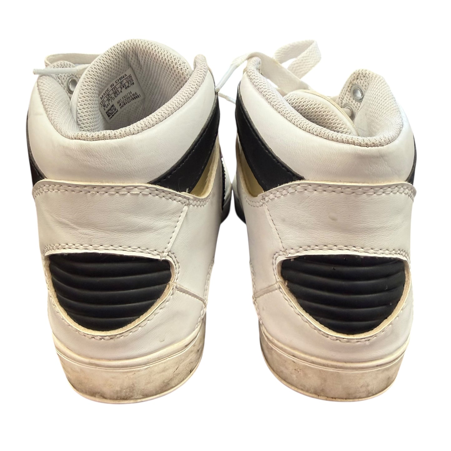 ADIDAS HARD COURT HIGH WHITE BLACK GOLD SNEAKERS 100 SZ 6