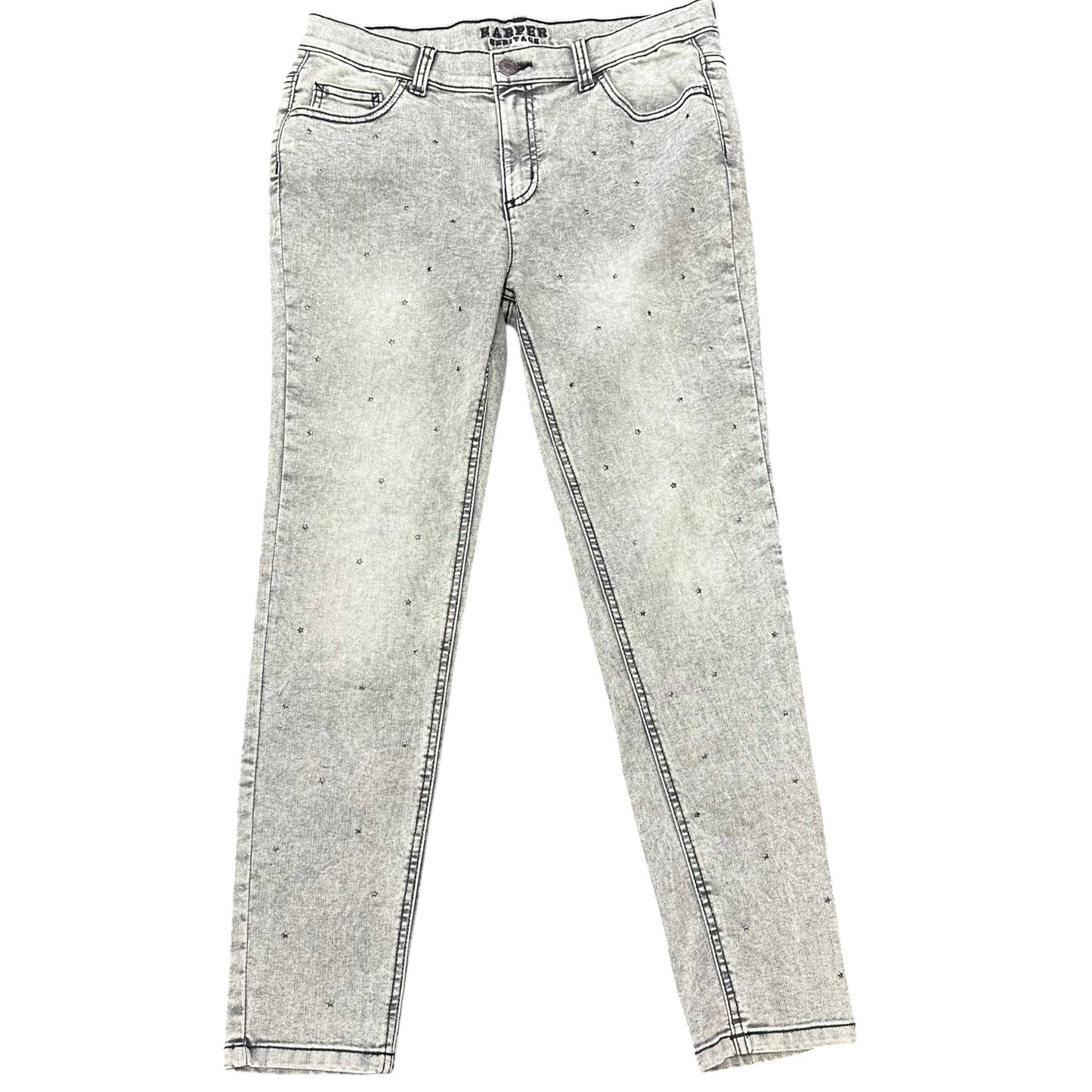 HARPER VINTAGE BLACK DENIM JEANS STARS STUDDED 100 SZ 30