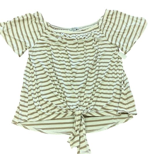 WHITE BIRCH TAN WHITE STRIPED TOP 234 LARGE