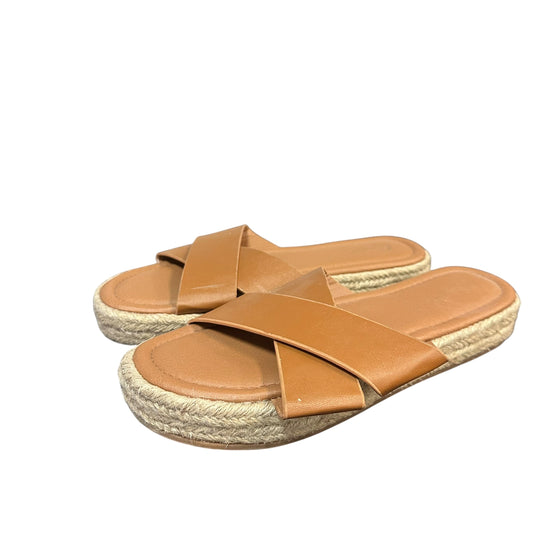 COMFORT CHESTNUT BROWN ESPADRILLE SANDALS 279 SZ 9