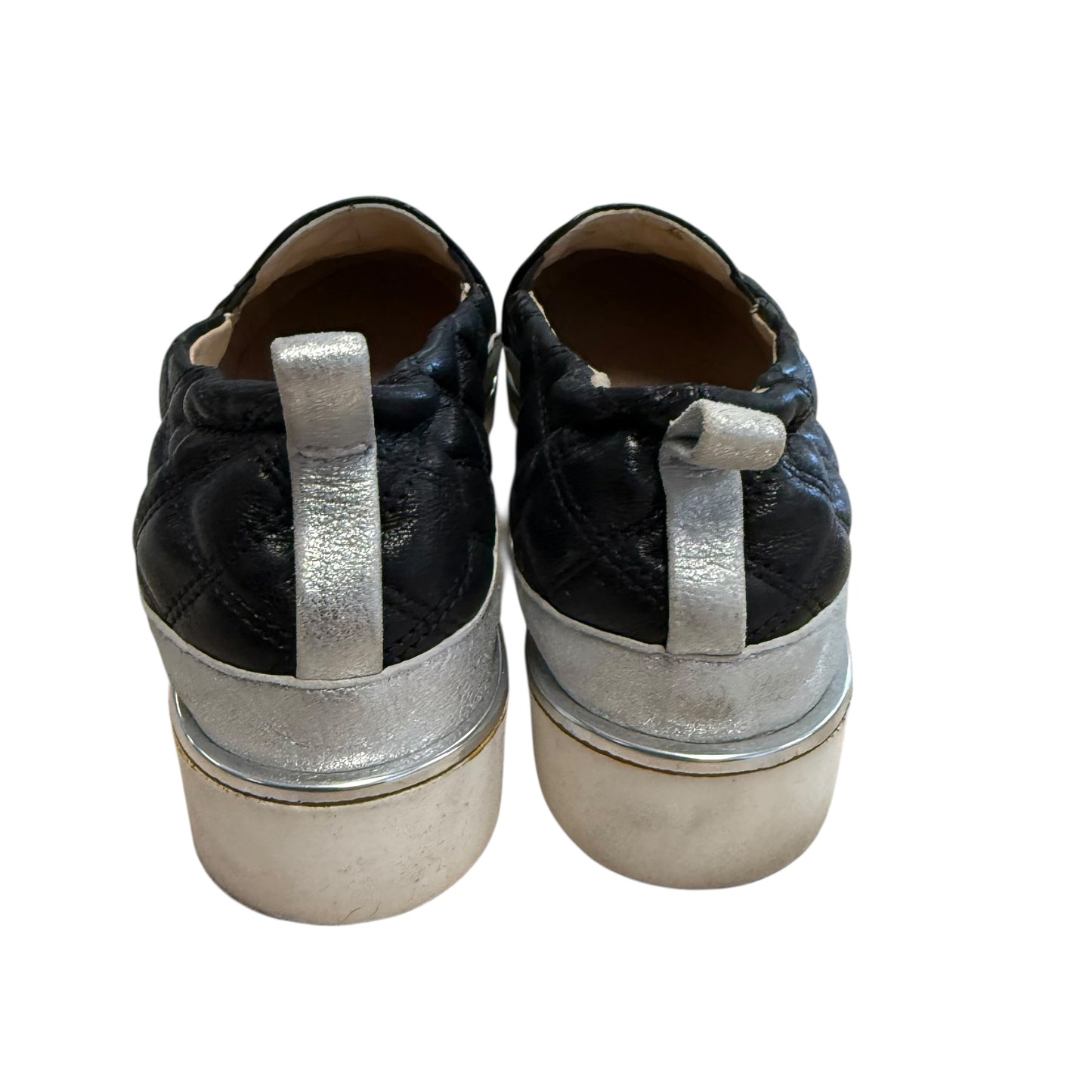 RON WHITE BLACK QUILTED SNEAKERS 214 SZ 8.5
