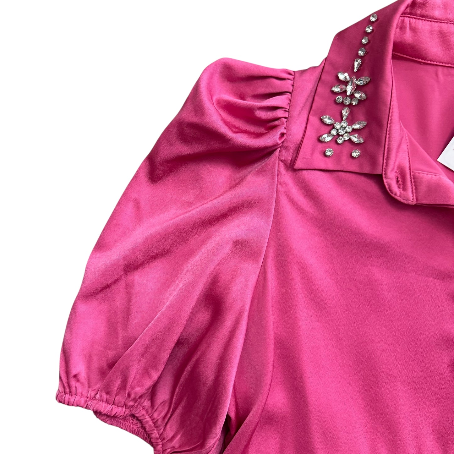 TCEC PINK TIERED SATIN DRESS 100 LARGE NWT $59