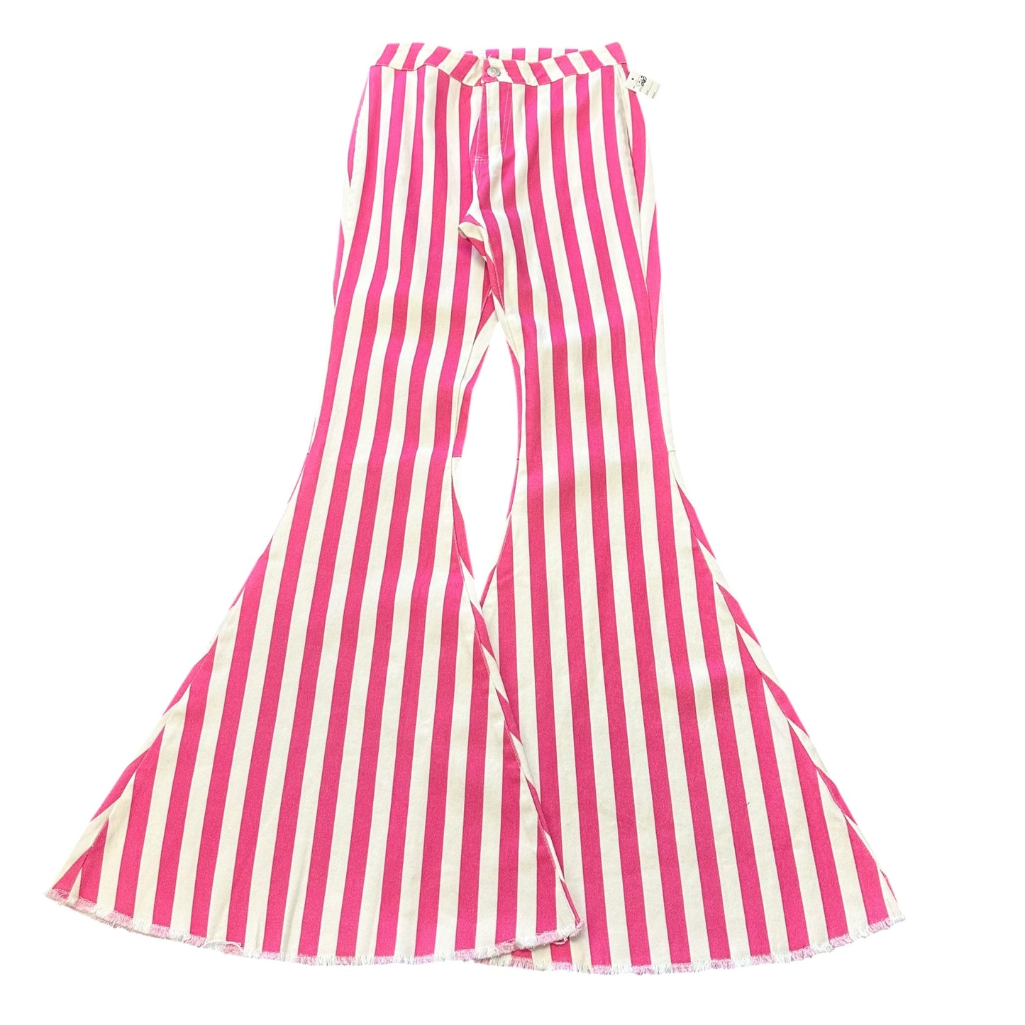 PEACH LOVE CALIFORNIA PINK WHITE STRIPED JEANS 263 SMALL