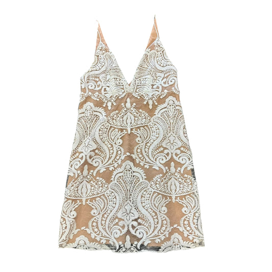 FREE PEOPLE WHITE SEQUINS SLIP DRESS 100 SZ 2