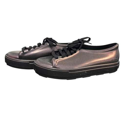 MELISSA NWIB IRIDESENT BLACK SNEAKERS 258 SZ 9