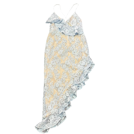 NBD BLUE LACE FLORAL DRESS 100 MEDIUM