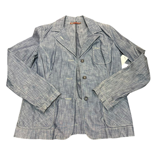 TEA BLUE CHAMBRAY DENIM BLAZER STYLE JACKET 38 MEDIUM