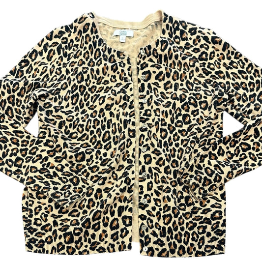 CROFT & BARROW ANIMAL PRINT CARDIGAN 239 SMALL