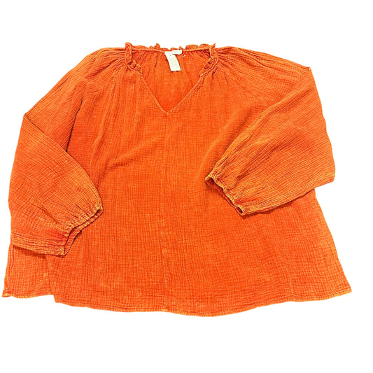 CHICSOUL ORANGE GAUZE BLOUSE NEW 247 3X
