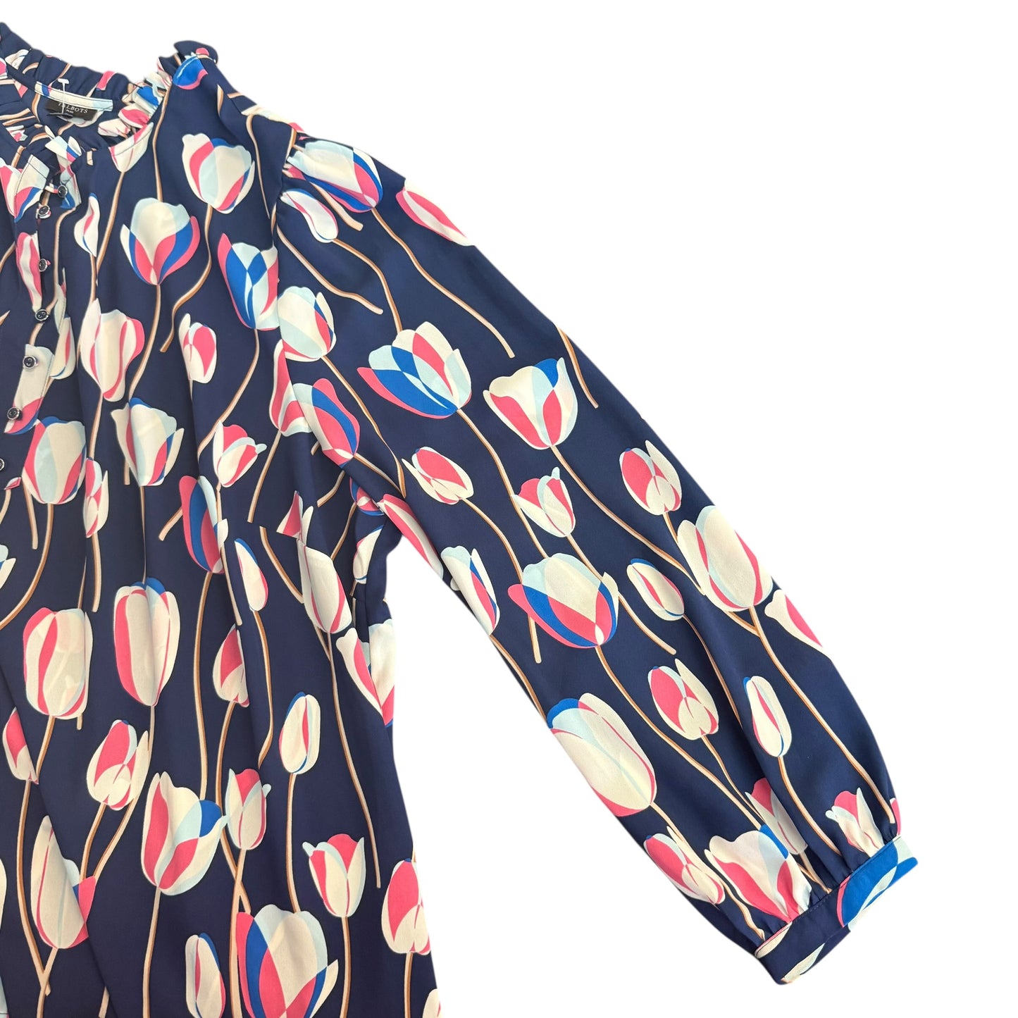 TALBOTS NAVY TULIP BLOUSE 100 3XL