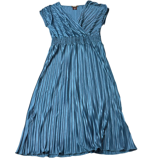 DKNY MIDNIGHT BLUE PLEATED MIDI DRESS 276 SZ 12