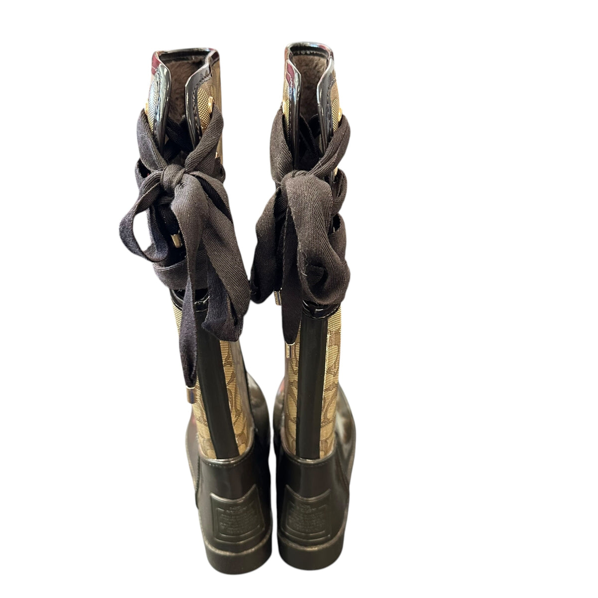 COACH TRISTEE SIGNATURE CORSET RAIN BOOTS 289 SZ 9