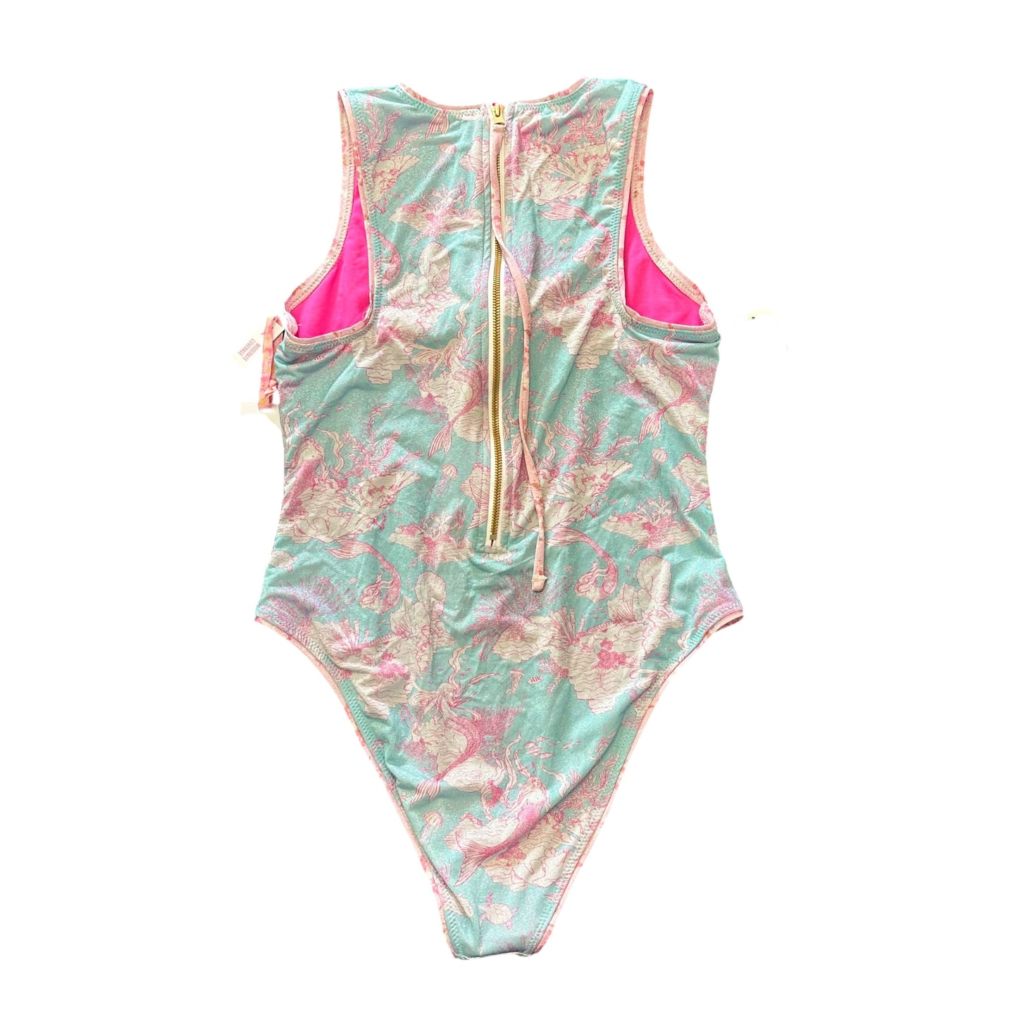 LOVESHACKFANCY HURLEY BLUE FLORAL SWIMSUIT NWT 15 XL