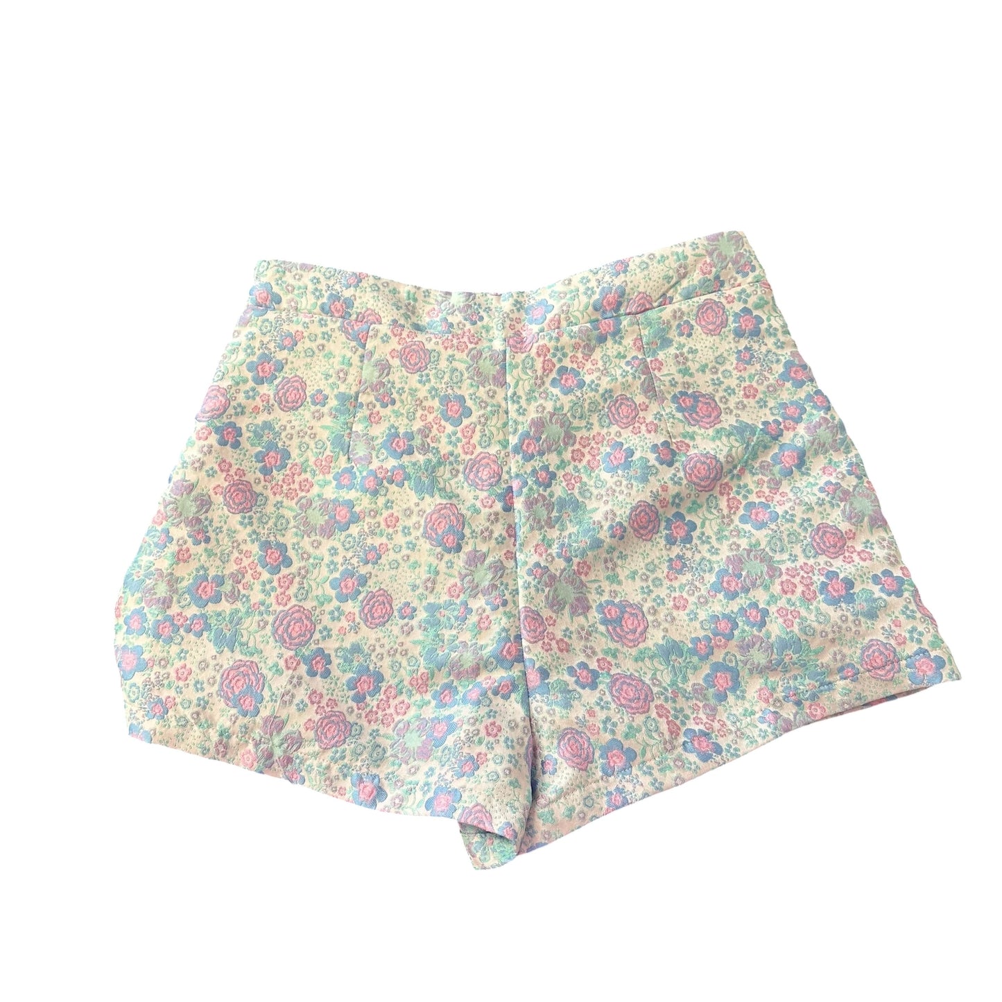TCEC COLORFUL FLORAL HIGH RISE SHORTS SIDE ZIP 100 MED / 6