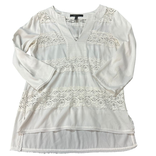 BCBGMAXZARIA WHITE LACE TUNIC TOP 112 SMALL